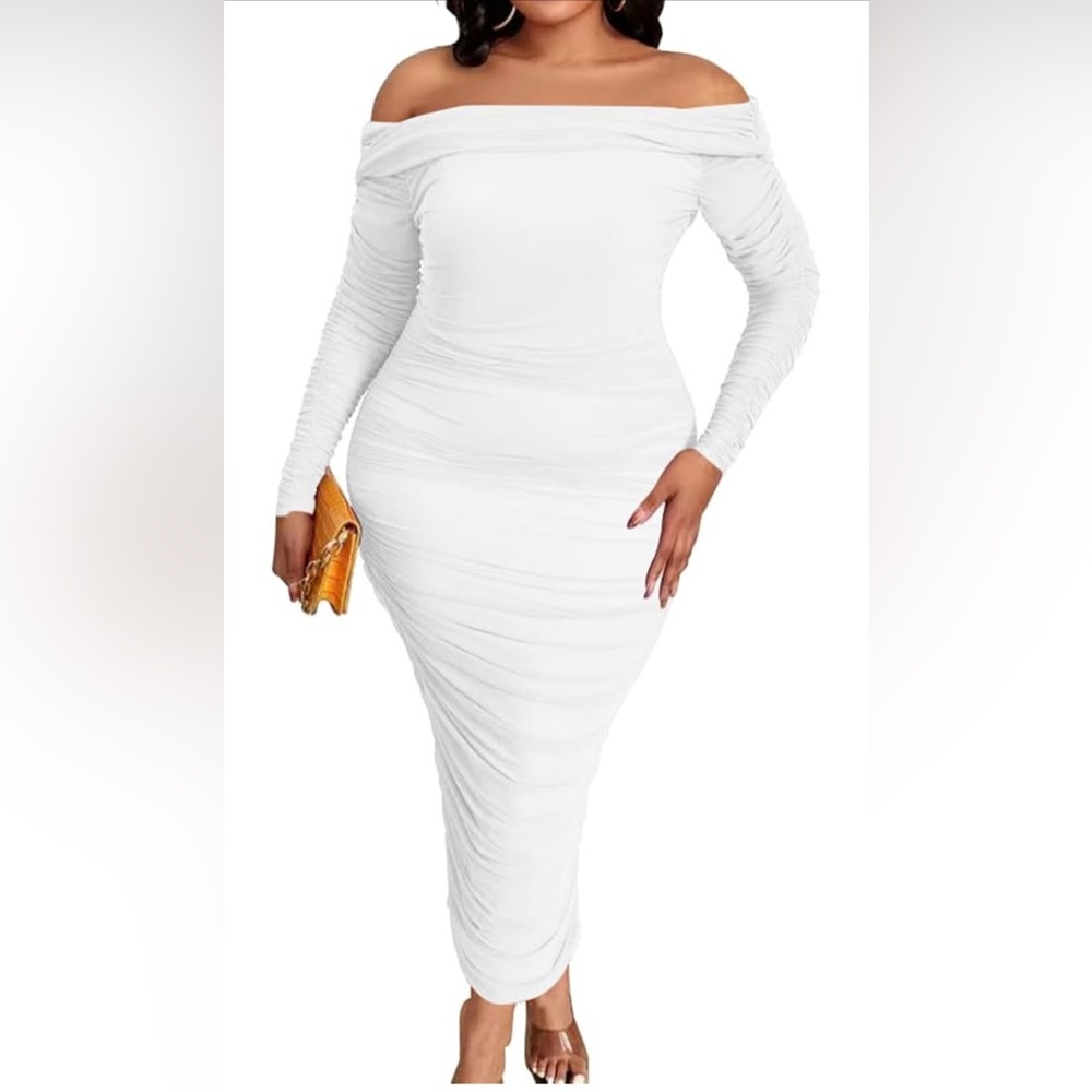 Elegant White Long Sleeve Dress